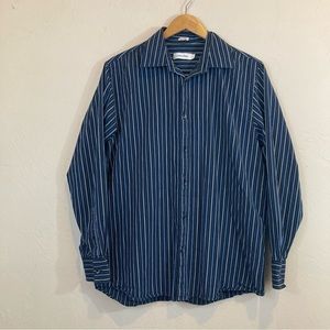 Calvin Klein Blue Striped Shirt Medium